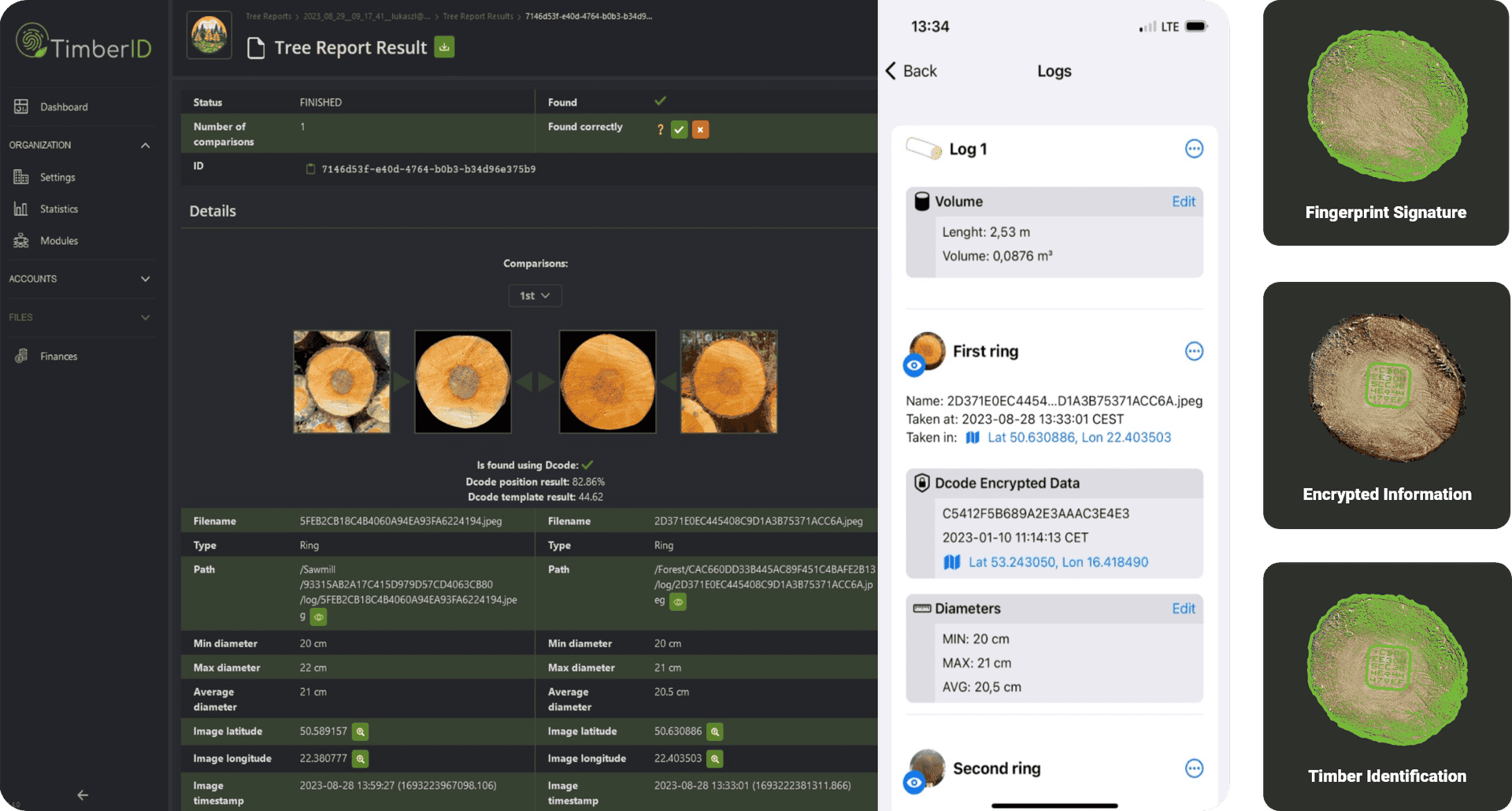 Image processing for timber traceability