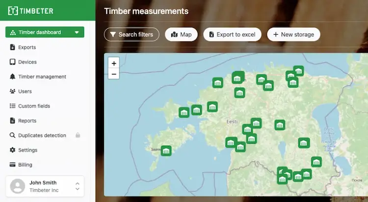 Timbeter log measurement software