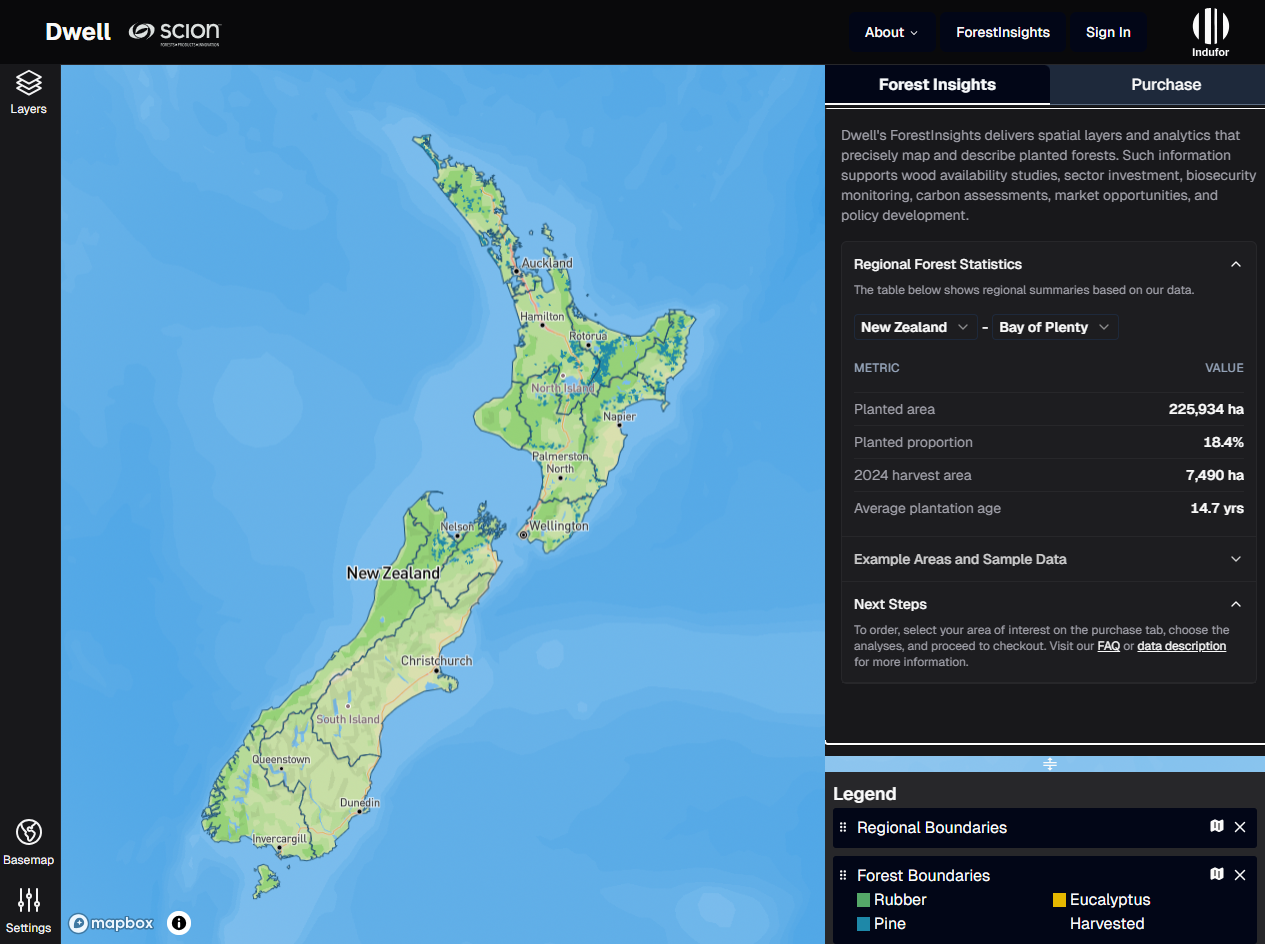 Dwell Forest Insights spatial layers & analytics